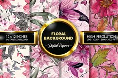 Floral Background Digital Papers - 04 variations Product Image 1