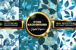 Cyan Background Digital Papers - 04 variations Product Image 1