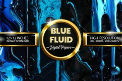 Blue Fluid Digital Papers - 04 Variations Product Image 1