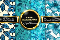 Cyan Background Digital Papers - 04 variations Product Image 1