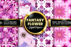 Fantasy Flower Digital Papers - 04 variations Product Image 1