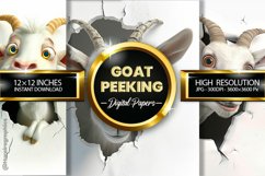 Goat Peeking Digital Papers - 03 Varioations Product Image 2