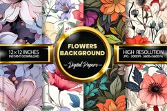 Flowers Background Digital Papers - 04 variations Product Image 1