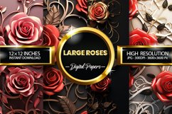 Large Roses Digital Papers - 04 Variations Product Image 1