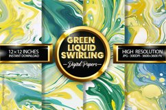 Green Liquid Swirling Digital Papers - 04 Variations Product Image 1