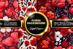 Floral Background Digital Papers - 04 variations Product Image 1