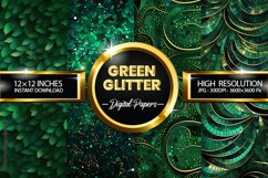 Green Glitter Digital Papers - 04 Variations Product Image 1