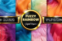 Fuzzy Rainbow Digital Papers - 04 variations Product Image 1