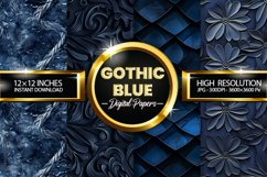 Gothic Blue Digital Papers - 04 Variations Product Image 2