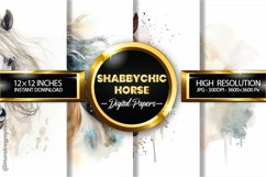 Shabbychic Horse Digital Papers - 04 Variations Product Image 2