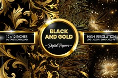 Black and Gold Digital Papers - 04 Variations Product Image 1