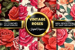 Vintage Rose Digital Papers - 04 Variations Product Image 1
