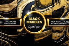 Black Marbles Digital Papers - 04 Variations Product Image 1