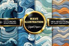 Wave Illustration Digital Papers - 04 Variations Product Image 1