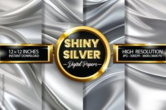 Shiny Silver Digital Papers - 04 Variations Product Image 1