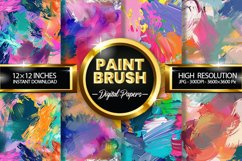 Paint Brush Digital Papers - 04 variations Product Image 1