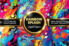 Rainbow Splash Digital Papers - 04 Variations Product Image 1