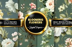 Blooming Flowers Digital Papers - 04 Variations Product Image 1