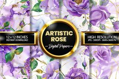 Artistic Rose Digital Papers - 04 Varitions Product Image 1