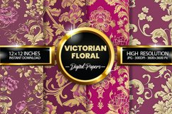 Victorian Floral Digital Papers - 04 Variations Product Image 1