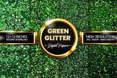 Green Glitter Digital Papers - 04 Variations Product Image 2