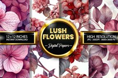 Lush Flowers Digital Papers - 04 Variations Product Image 2