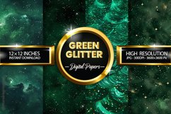 Green Glitter Digital Papers - 04 Variations Product Image 1