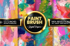 Paint Brush Digital Papers - 04 variations Product Image 1