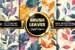 Brush Leaves Digital Papers - 04 Variations Product Image 1
