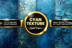 Cyan Texture Digital Papers - 04 variations Product Image 1