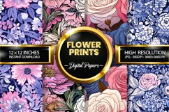 Flower Prints Digital Papers - 04 Variations Product Image 1