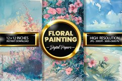 Floral Painting Digital Papers - 03 Variation Product Image 1