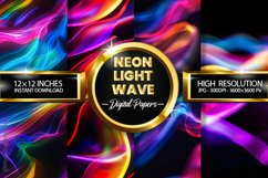 Neon Light Wave Digital Papers - 04 Variations Product Image 2