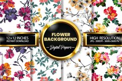Flower Background Digital Papers - 04 variations Product Image 1