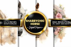 Shabbychic Horse Digital Papers - 04 Variations Product Image 2