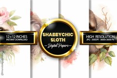 Shabbychic Sloth Digital Papers - 04 Variations Product Image 2
