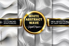 White Abstract Wave Digital Papers - 04 Variations Product Image 1