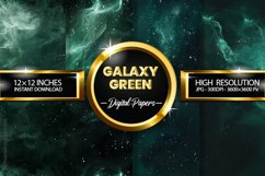 Galaxy Green Digital Papers - 04 Variations Product Image 2