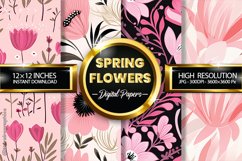 Spring Flowers Digital Papers - 04 Variations Product Image 1