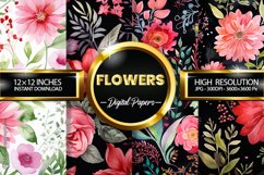 Flowers Digital Papers - 04 Variations Product Image 1