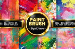 Paint Brush Digital Papers - 04 variations Product Image 1