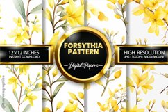 Forsythia Pattern Digital Papers - 04 Variations Product Image 1