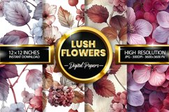 Lush Flowers Digital Papers - 04 Variations Product Image 1