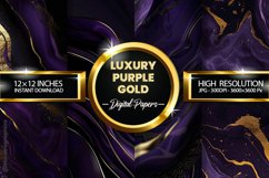 Luxury Purple Gold Digital Papers - 04 Variations Product Image 1