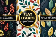 Flat Leaves Digital Papers - 03 variaions Product Image 1