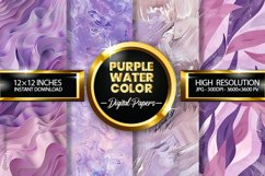 Purple Watercolor Digital Papers - 04 Variations Product Image 2