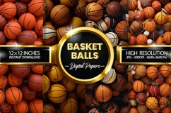 Basket Balls Digital Papers - 04 Variations Product Image 1