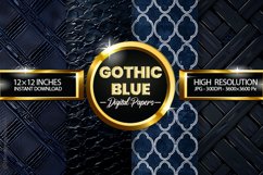 Gothic Blue Digital Papers - 04 Variations Product Image 1
