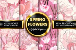 Spring Flowers Digital Papers - 04 Variations Product Image 1