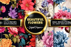 Beautiful Flowers Digital Papers - 04 Variations Product Image 1